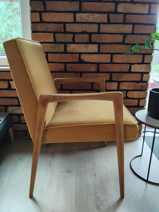 Fotele retro prl kolor musztardowy 2szt STAN B.DOBRY