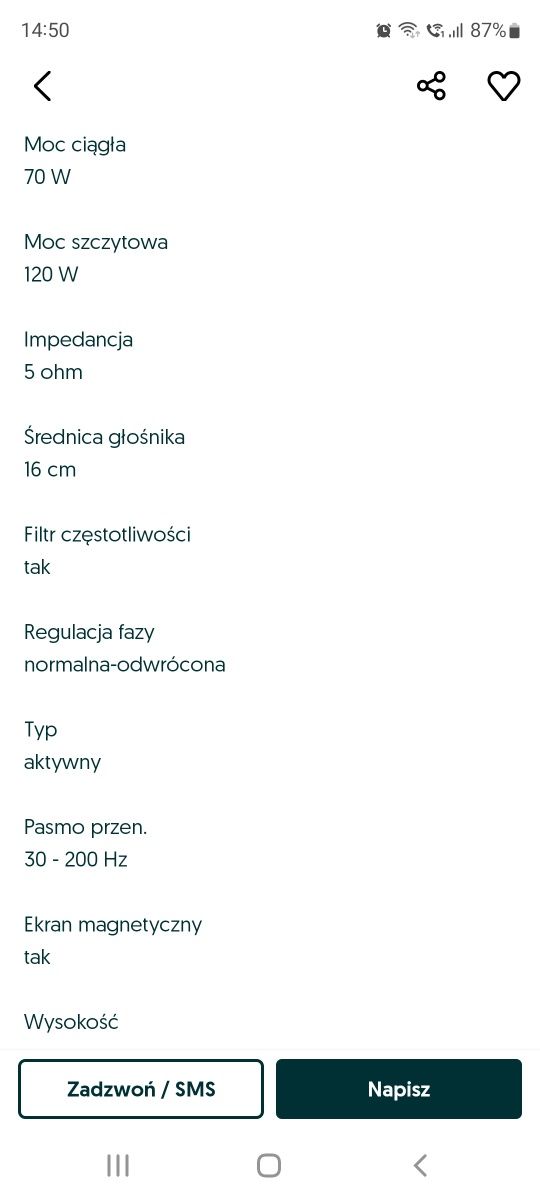 Aktywny soubufer Yamacha YST SW015 Jak Nowy