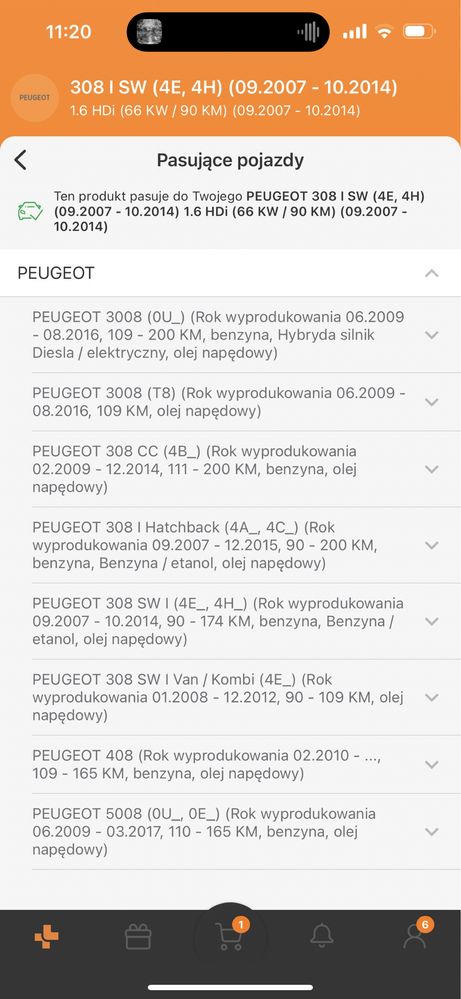 Klocki hamulcowe Ridex oś przednia 402B0202 Peugeot 308 1,6 hdi