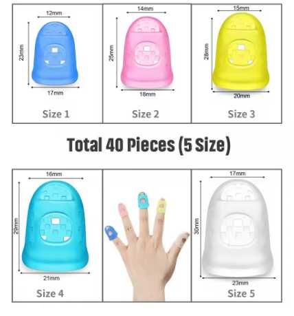 Guitar Fingertip Protetores Silicone 10 peças