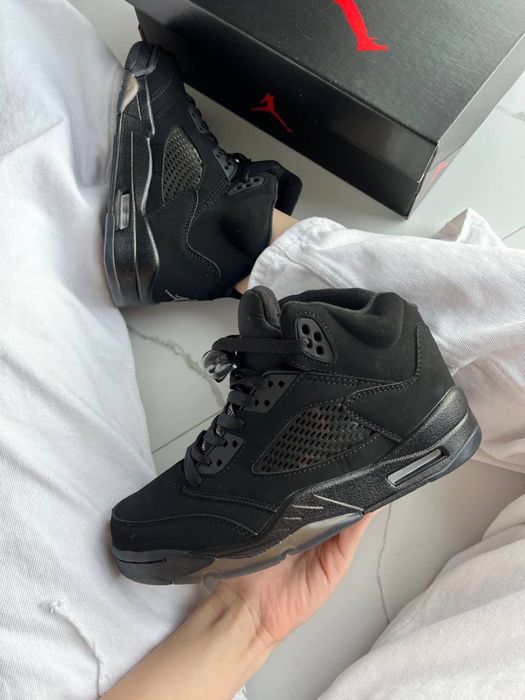 Кросівки Air Jordan 5 black retro cat | Nike | чорні