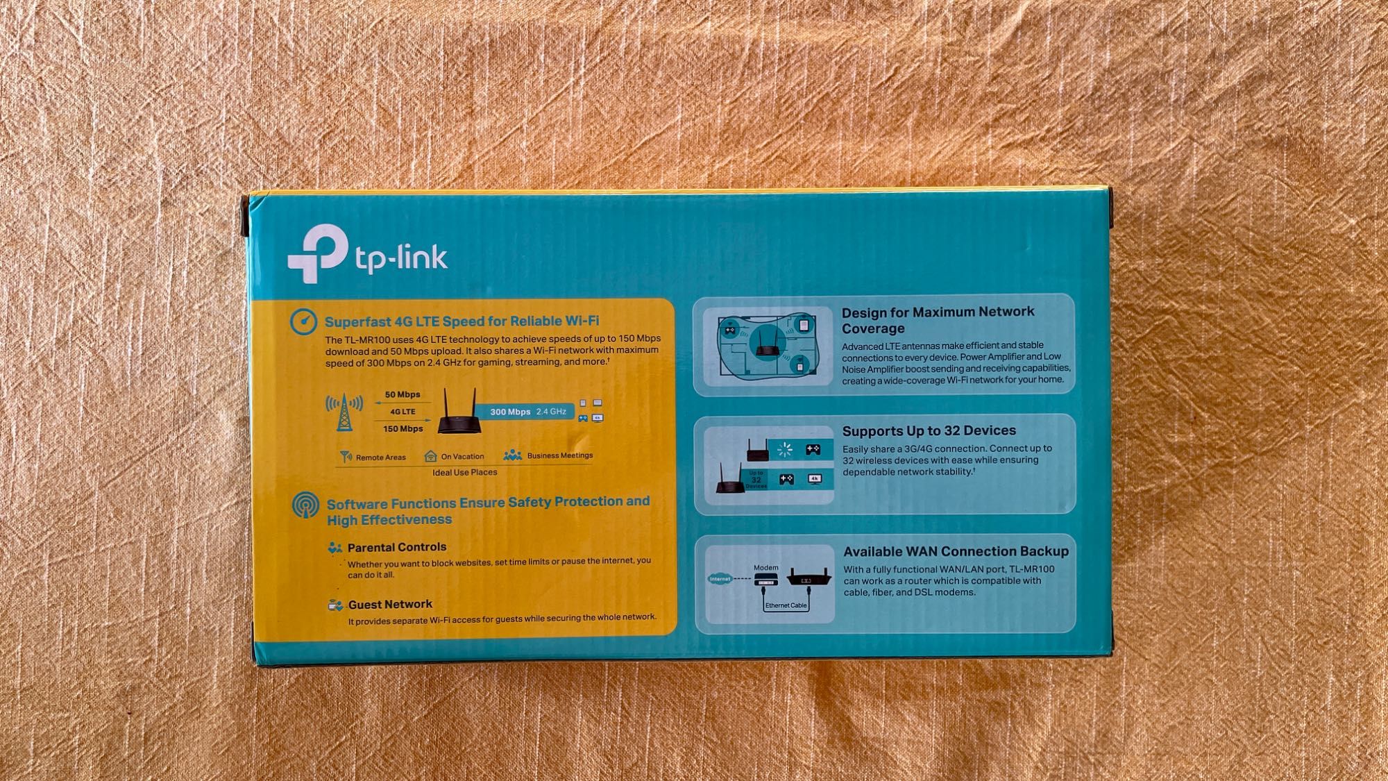 TP-Link TL-MR100, Router 3G/4G, 300 Mpbs, MicroSim, Ethernet LAN / WAN