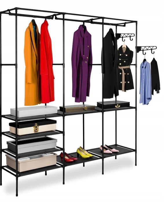 Nowa składana szafa garderoba wieszaki półki tani organizer na ubrania
