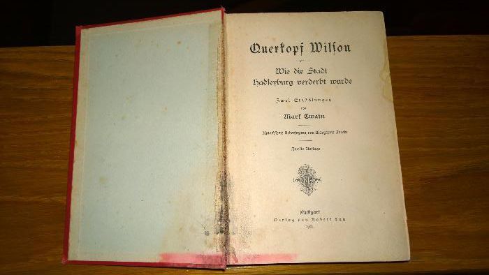 Dziwak Wilson Roman von MARK TWAIN 1901 antyk pismo Gotyckie