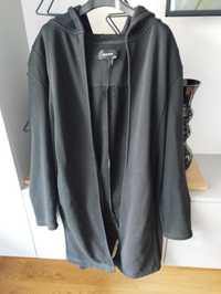 Męska bluza płaszcz z kapturem rozmiar L/XL czarna długa