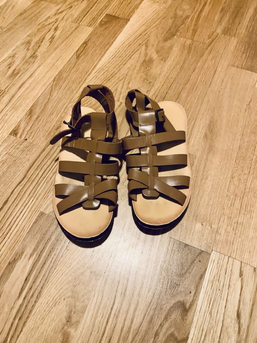 Sandálias Zara Castanhas de pele