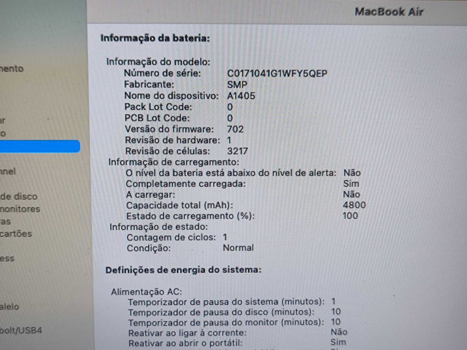 Apple Macbook AIR 13 i7 ssd 256GB 8GB ram # bateria NOVA