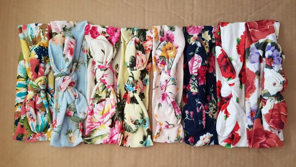 Fitas Cabelo Bebé/Turbante Menina/Bandanas Orelhas Coelho Flores