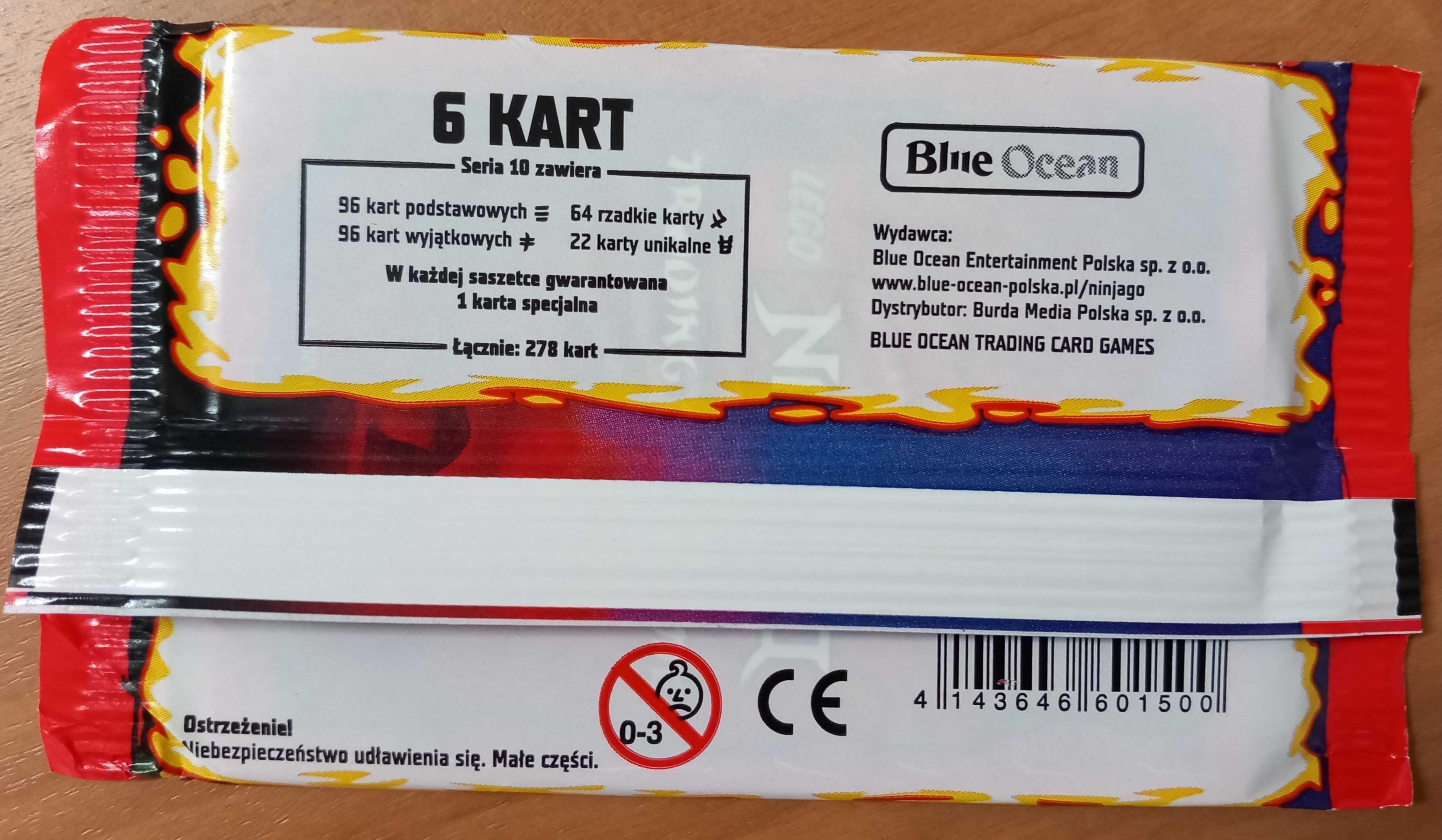 15 x NINJAGO LEGO Seria 10. Karty saszetki x 15 sztuk. Promocja.
