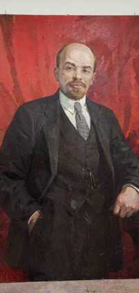 Портрет Ильич Ленин, масло, холст