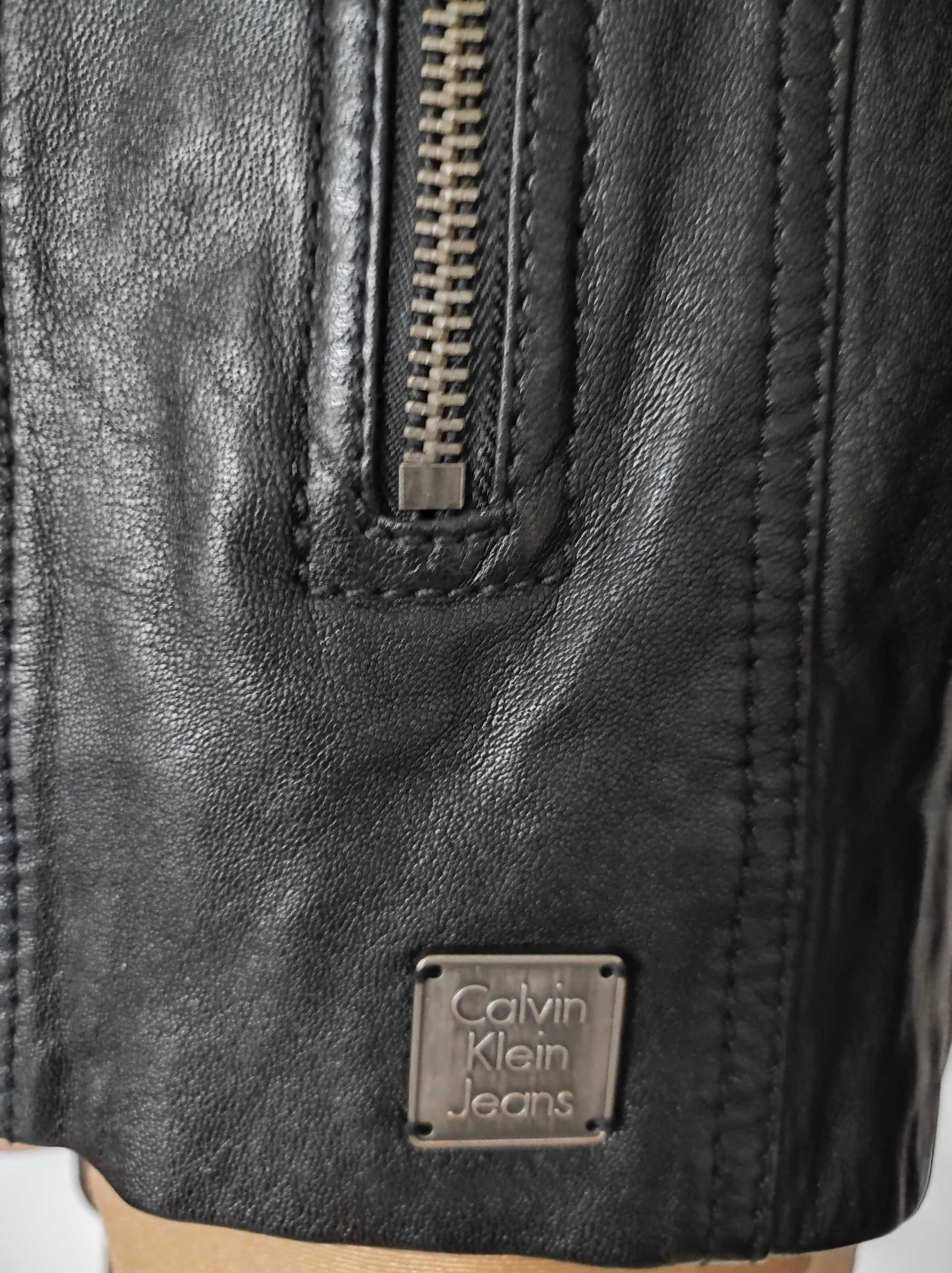 -  Calvin Klein Jeans - Kurtka skórzana r. L / XL