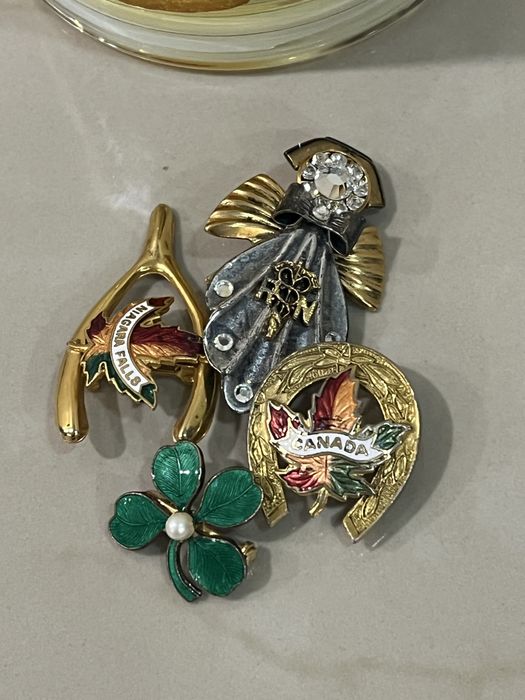 Лот американський вінтаж 4 шт удачі клевер, підкова,янгол