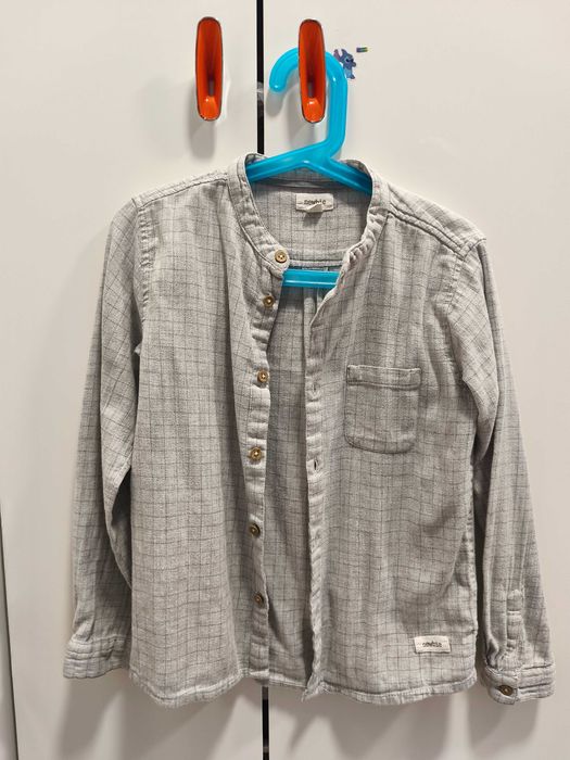 Koszula Newbie 128 szara w kratkę