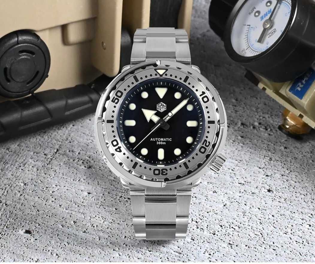 Чоловічий годинник часы San Martin Tuna 300m Automatic Sapphire нові