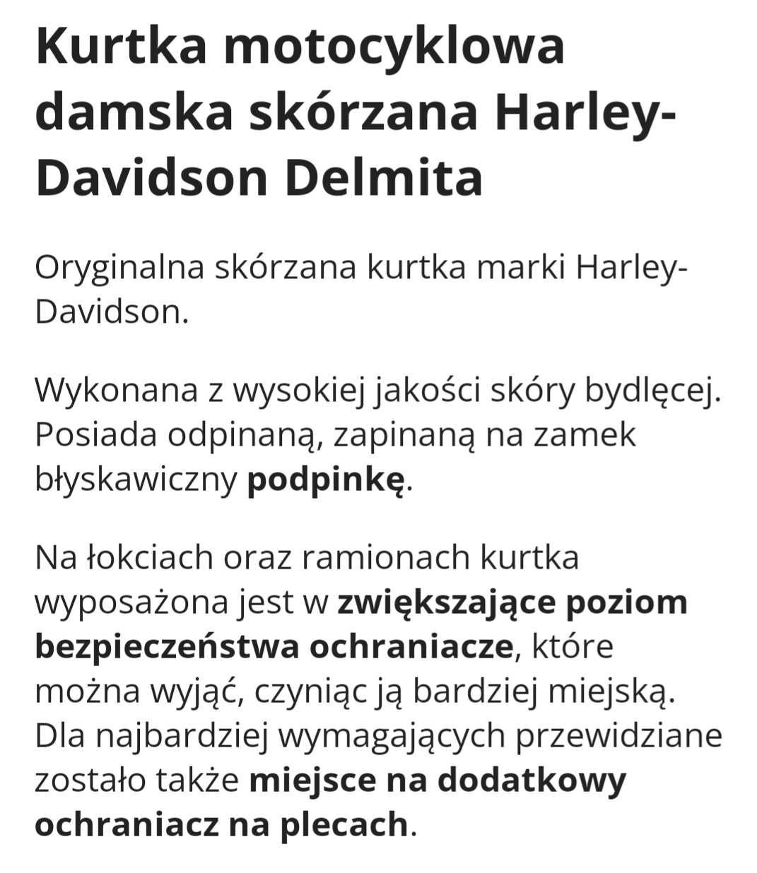 Kurtka Harley Davidson skóra Nowa