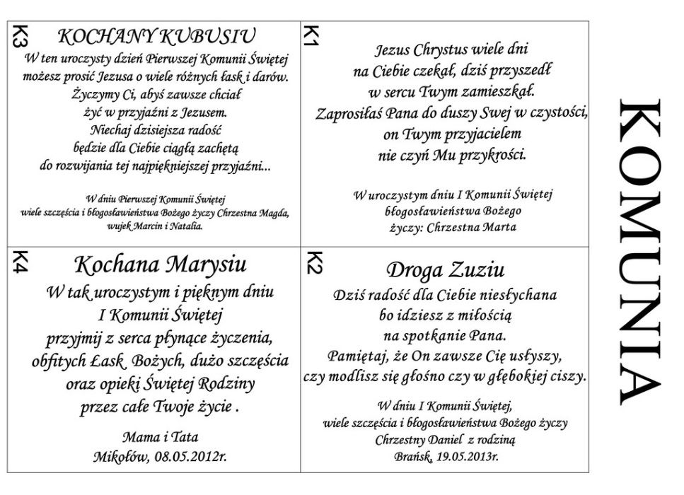 Obraz dla DZIEWCZYNKI z dedykacją na KOMUNIĘ - CHRZCINY A2-D9