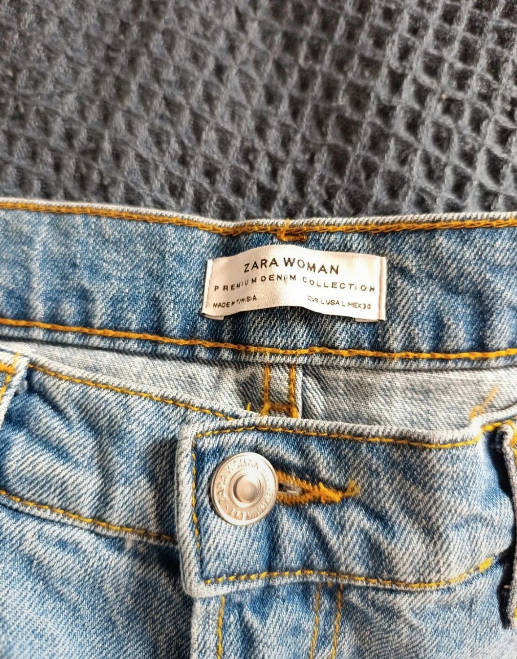 Zara woman premium collection 40 jeansowa spódnica z haftem