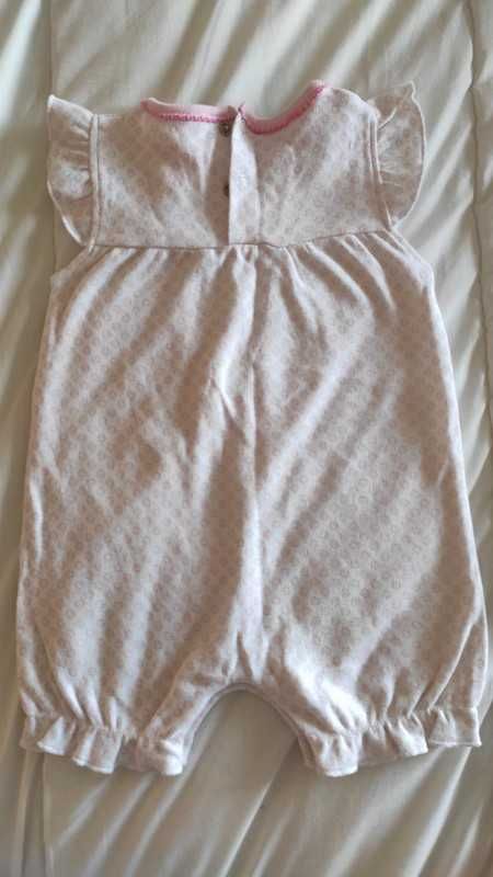 Babygrow menina, rosa e branco, novo s/etiqueta