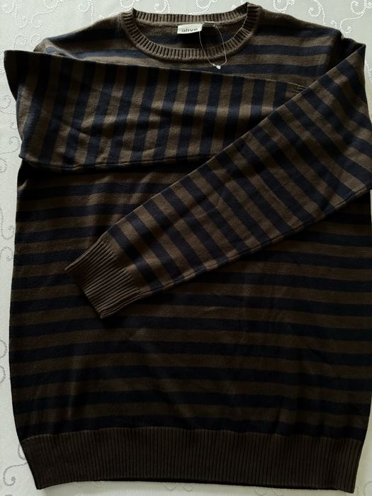 Sweter Męski w Paski Styl Klasyczny Elegancki XS , 164