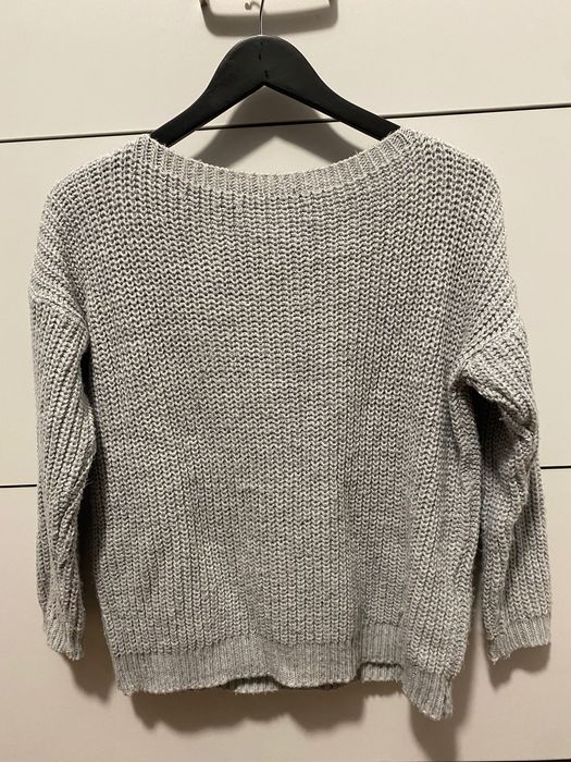 Jasnoszary sweter made in Italy r uniwersalny