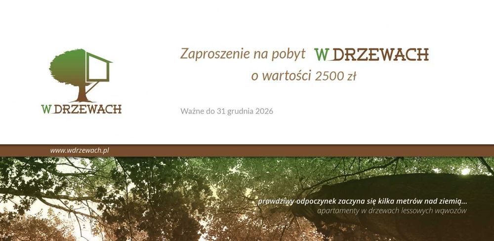 Voucher na pobyt w Nałeczowie  wdrzewach.pl o wartości 2500 zł