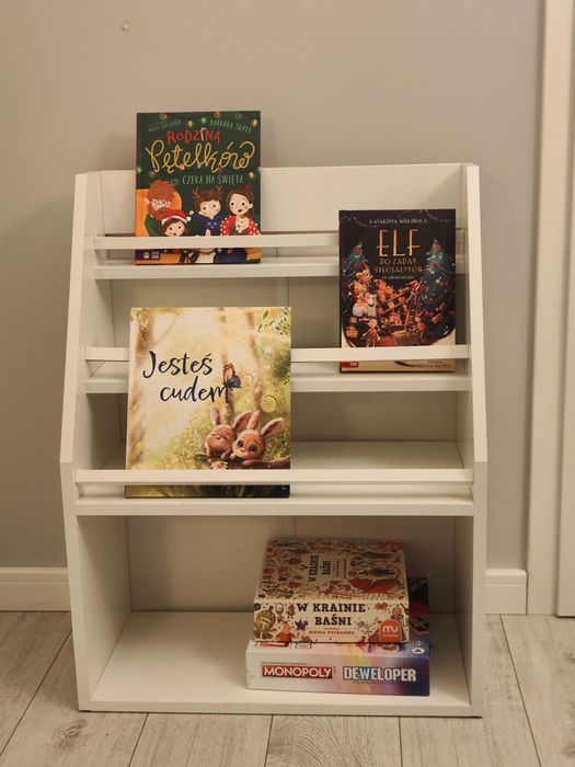 Biblioteczka dla dzieci regał skandynawski biały biała na książki