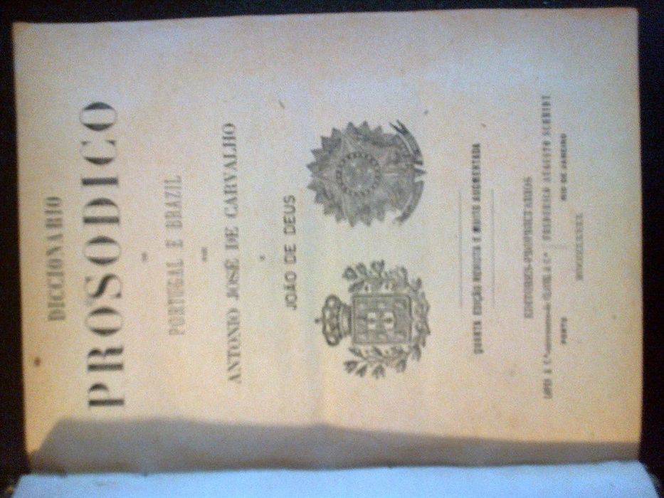 Diccionario Prosodico de Portugal e Brasil Deus, João de Carvalho, Ant