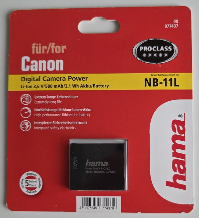 2 Bateria NB-11L para Canon Nova