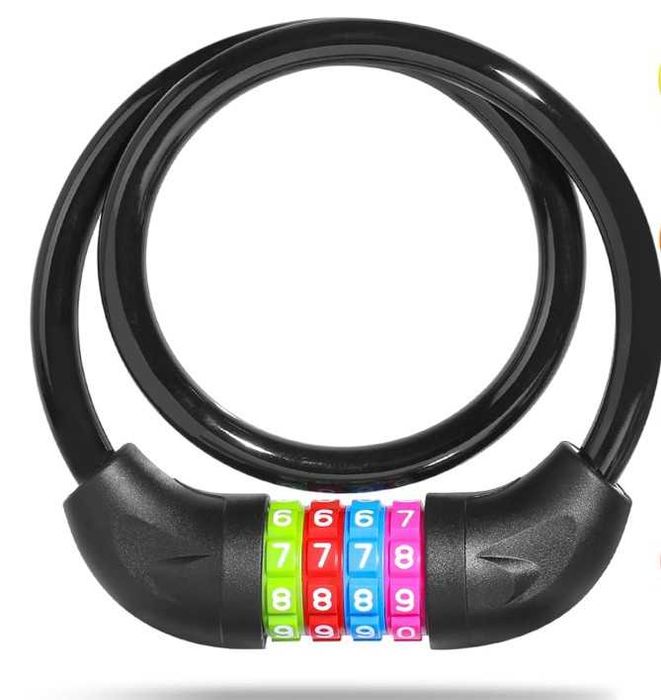 Rowerowa kłódka na szyfr dla dzieci kolor czarny SPGOOD