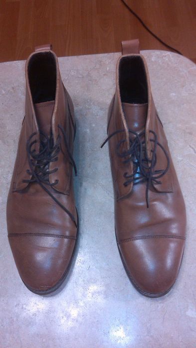 Ботинки классика 44 коричневые, демисезонные, натуральная кожа.