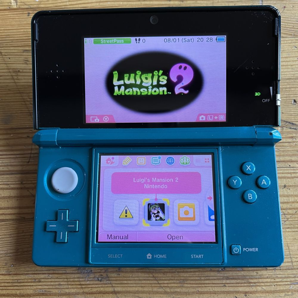 Konsola Nintendo 3DS Aqua Blue + karta pamieci 2GB + ładowarka