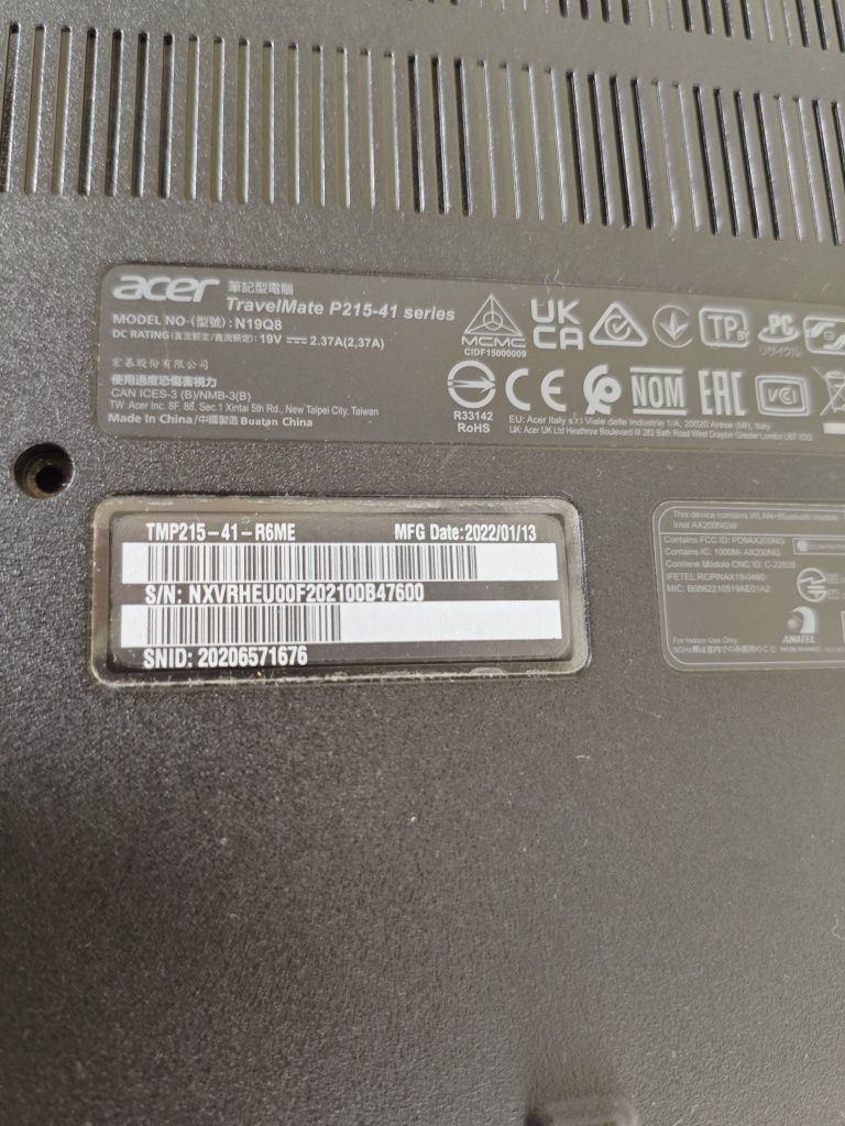 Топкейс клавиатура корпус acer travelmate p215-41