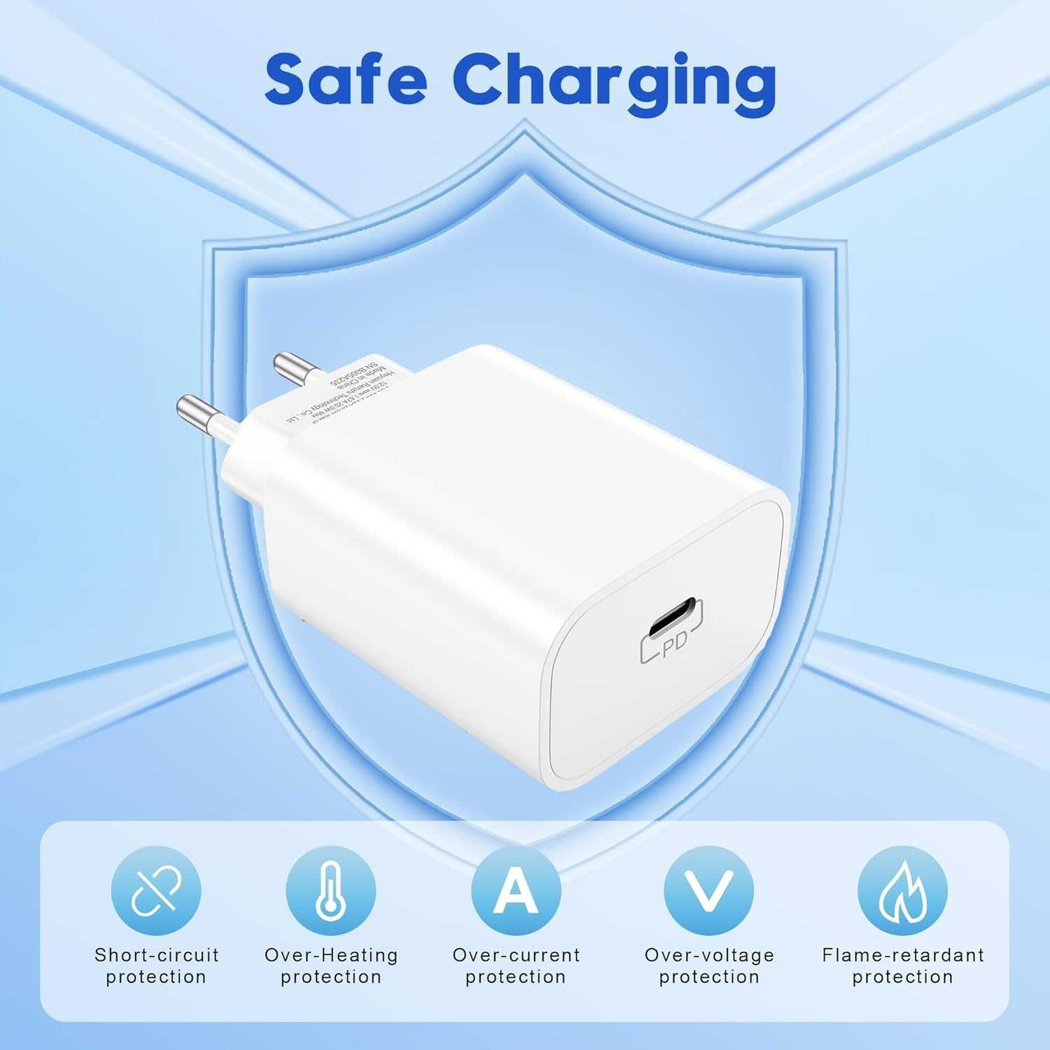 2x Ładowarka Zasilacz  USB C 45W, z kablem Wtyczka Typu-C 120cm, spp34