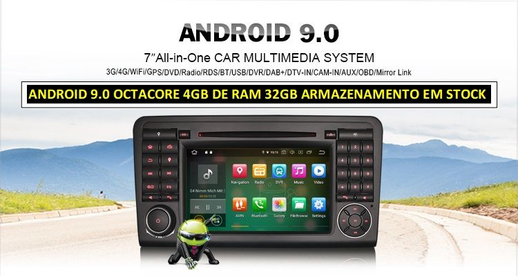 Auto-rádio 2 din android 14 128GB para Mercedes ML W164 GL X164