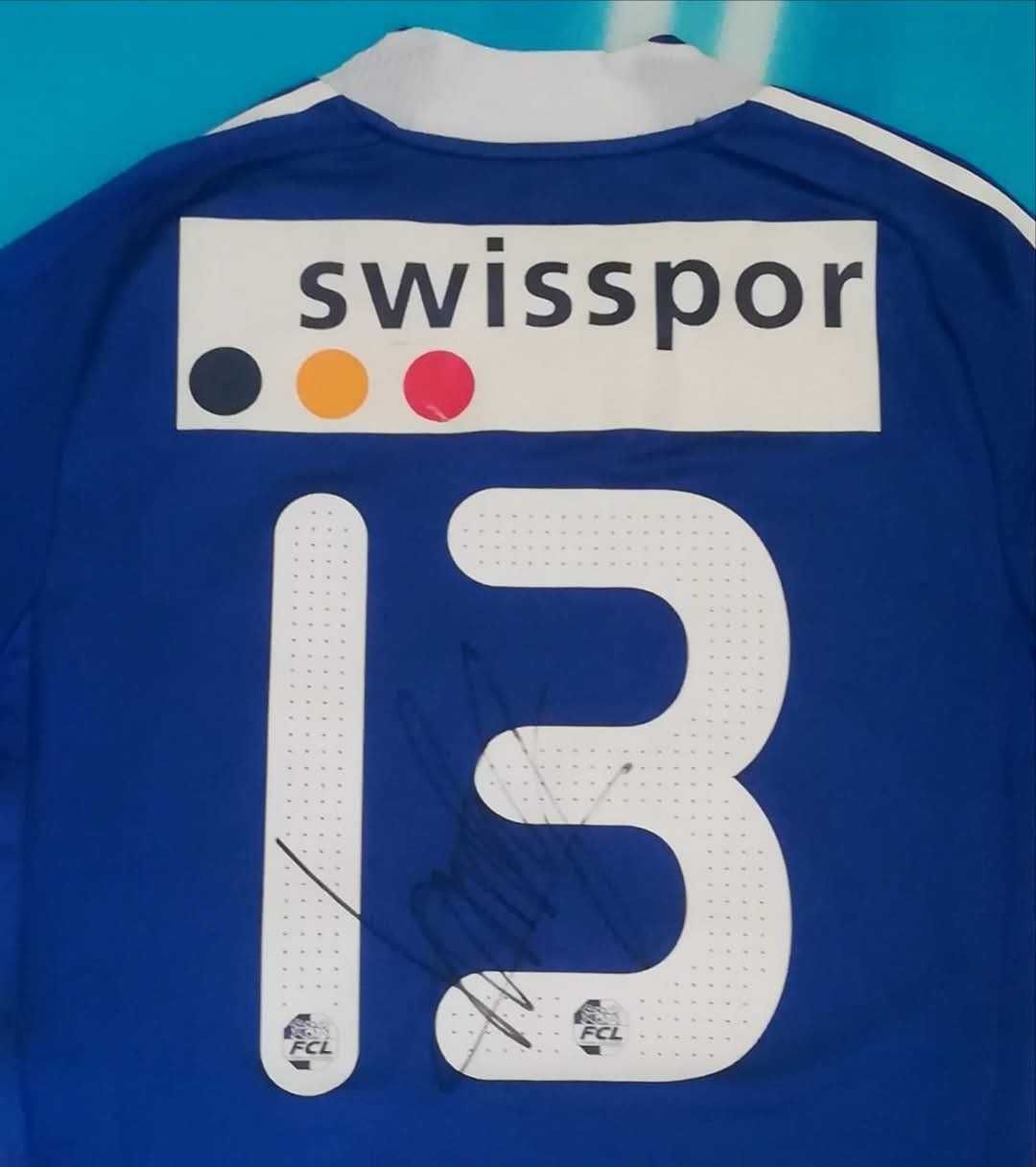 camisola futebol matchworn FC LUZERN Christophe Lambert