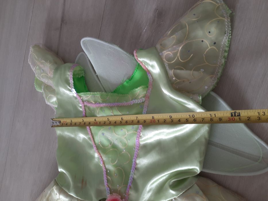 Dzwoneczek sukienka strój przebranie + skrzydełka 3-4 lata, 104