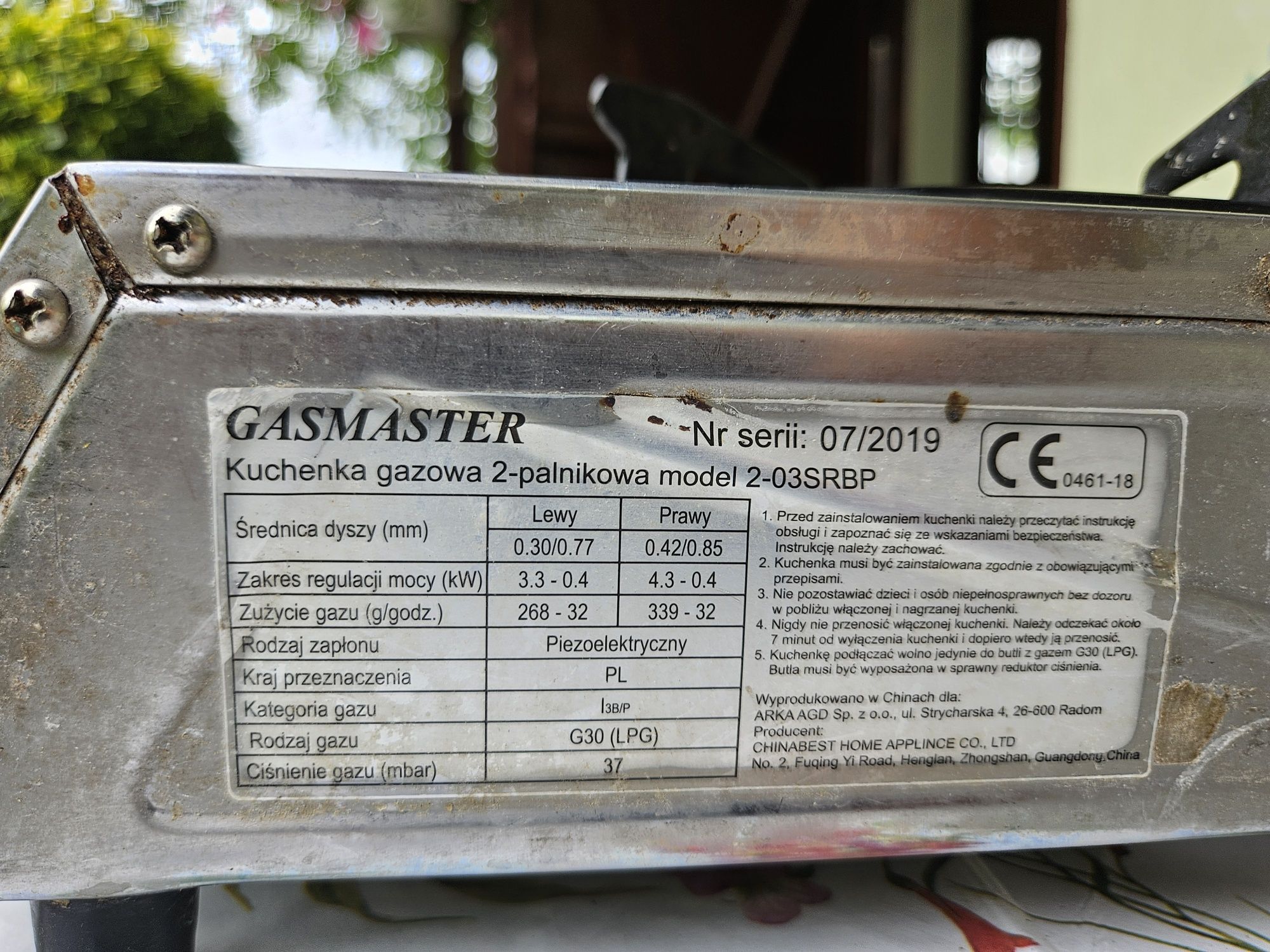 Gasmaster kuchenka gazowa na butle