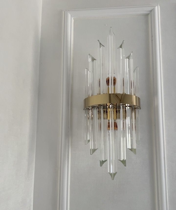 Kinkiet Lukkolight odcienie żółtego i złota, przezroczysty E14 40 W
