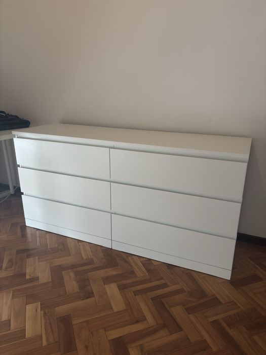 Comoda ikea Malm 6 gavetas branca 160x78 cm