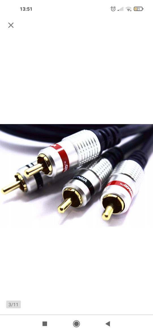 Kable Hi-Fi , 2x rca chinch VITALCO, 1 m,nowe,super jakość,