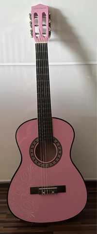 Gitara różowa klasyczna juniorska