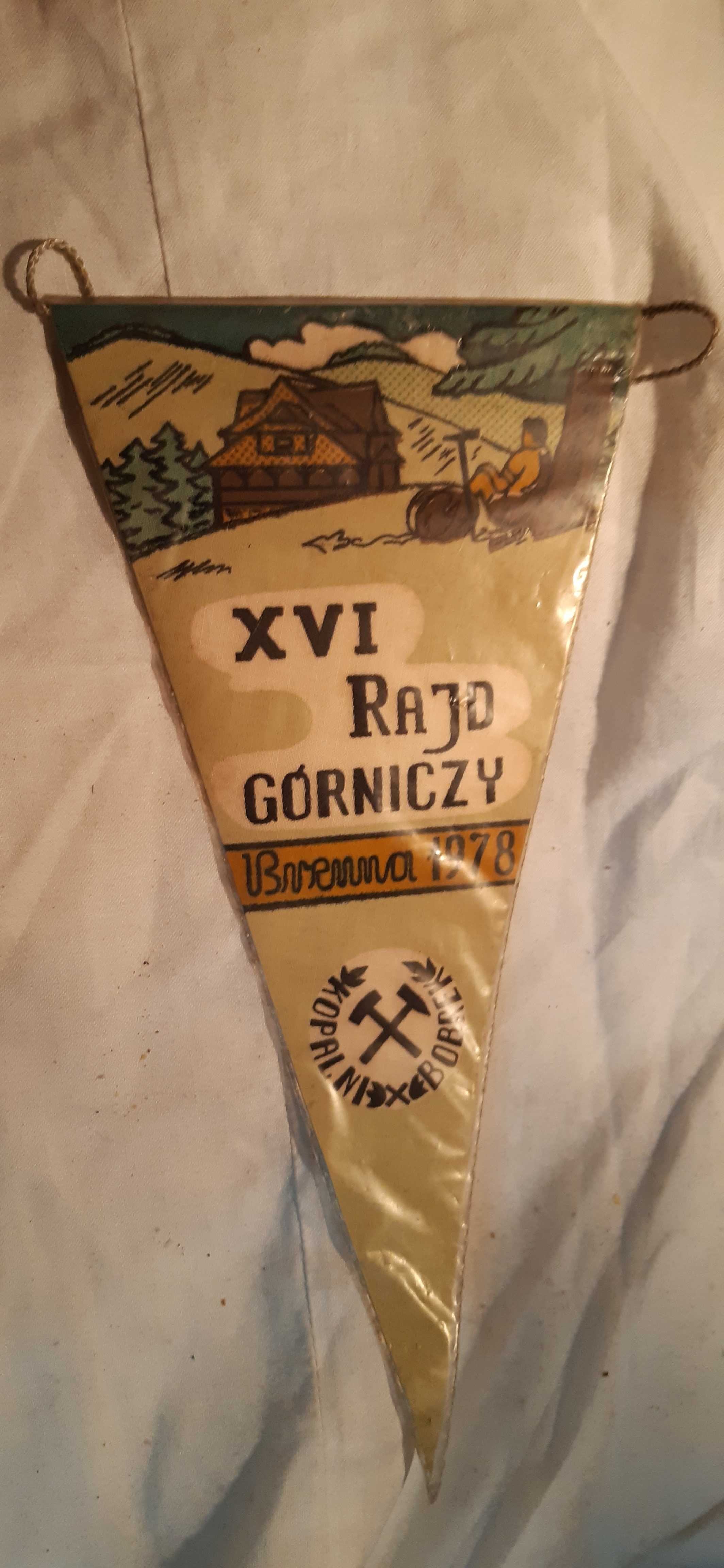 stary proporczyk pttk kopalnia bobrek rajd brenna 1978rok