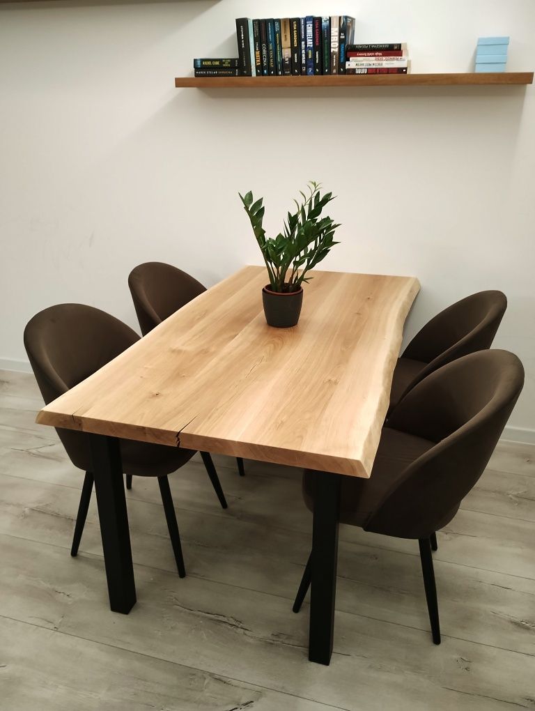 Stół dębowy live edge loft 160x80cm CAPOLAVORO