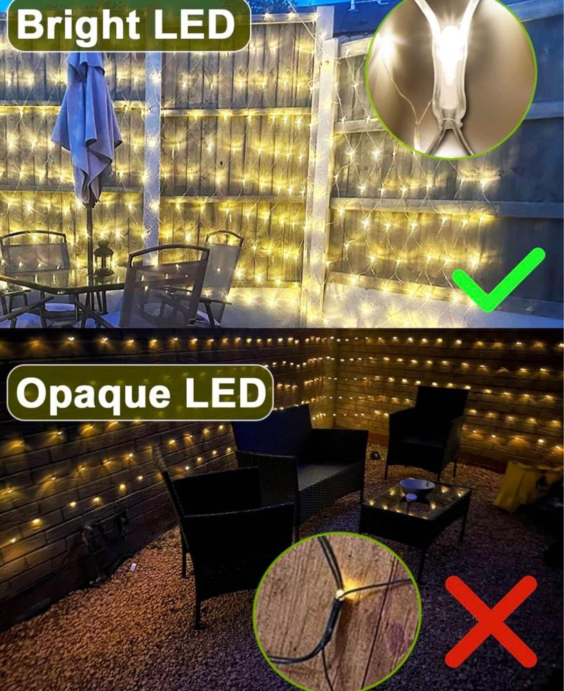 Joysing Zewnętrzna siatka świetlna, 3 x 2 m, 204 diody LED