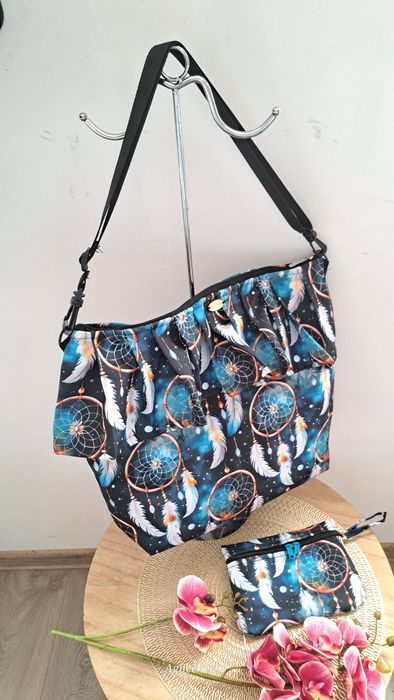 Promo!! Torebka Marzeń w Łapacze Snów z Falbanką Delux + kosmetczka Rę