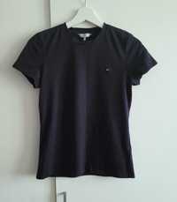 Tommy Hilfiger t-shirt granatowy klasyczny basic casual bluzka XS S