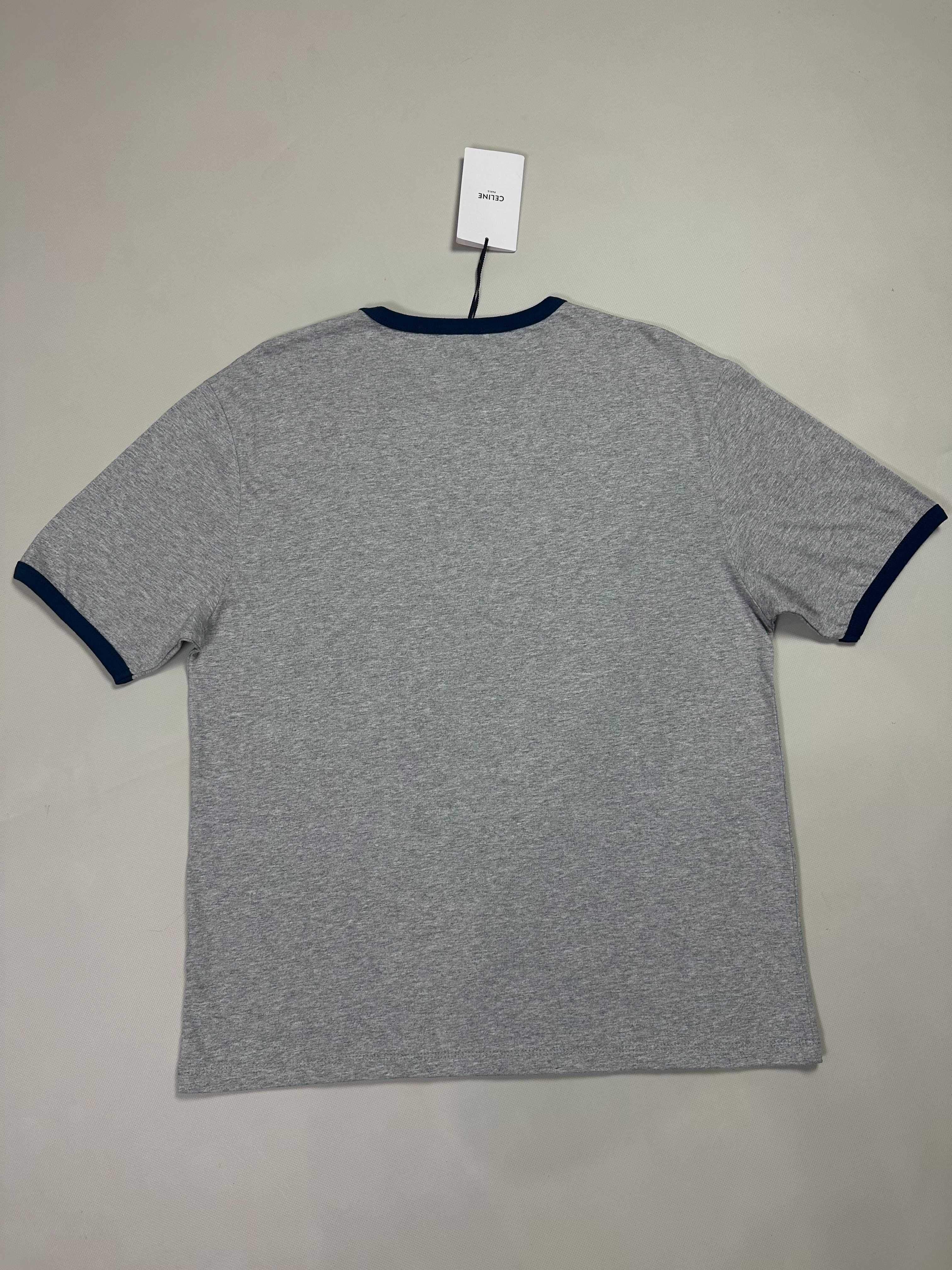 Футболка Celine Paris navy grey t-shirt in cotton футболка селин селін