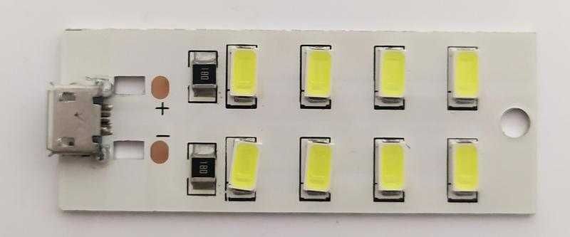 Світлодіодна лампа панель micro USB 5 вольт 8 світлодіодів