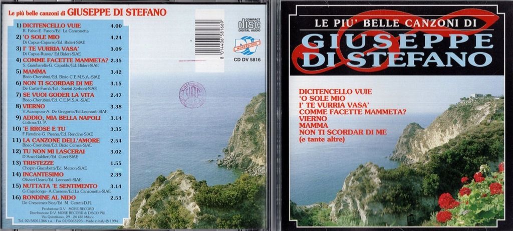 Giuseppe Di Stefano - Le Piu Belle Canzoni Di - CD