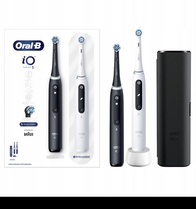 Oral-B iO 5 Black & White, 2 x Szczoteczka elektryczna czarna i biała